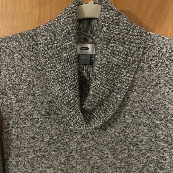 Old Navy Girls Cowl Neck Sweater Dress Black Gray White Size Large 10/12 EUC - Picture 2 of 4